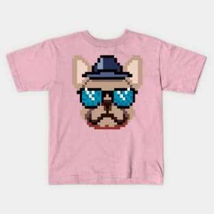 Cool French Bulldog Pixel Art Dog Lover Frenchie Kids T-Shirt